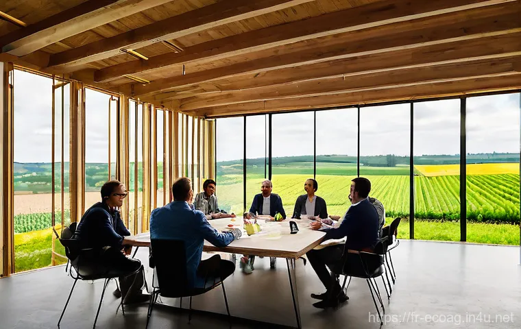 친환경농업기술자 이직 시 고려 사항 - **Prompt 2: Mastering Agroecology with Modern Tools**
    "A dynamic scene inside a modern, well-lit...