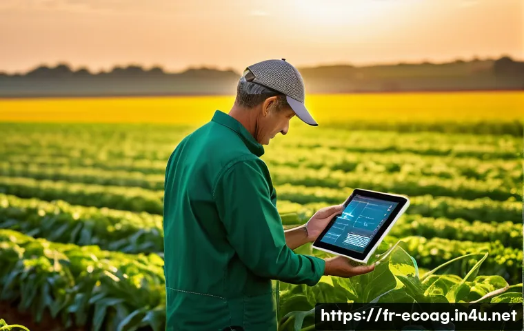친환경농업기술자 이론 과목 정리 - **Prompt:** A serene and technologically advanced French agricultural landscape. In the foreground, ...
