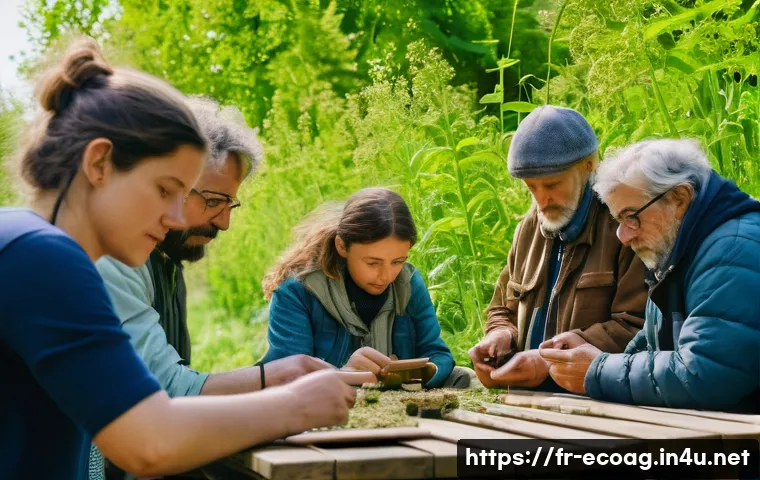친환경농업기술자 경력 관리 방법 - A modern ecological agriculture workshop scene in rural France during spring, showing diverse partic...